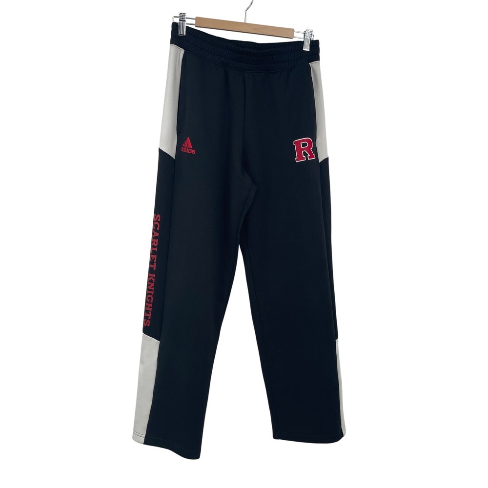 Adidas Rutgers Scarlet Knights Track Pants Black White Women Medium Joggers